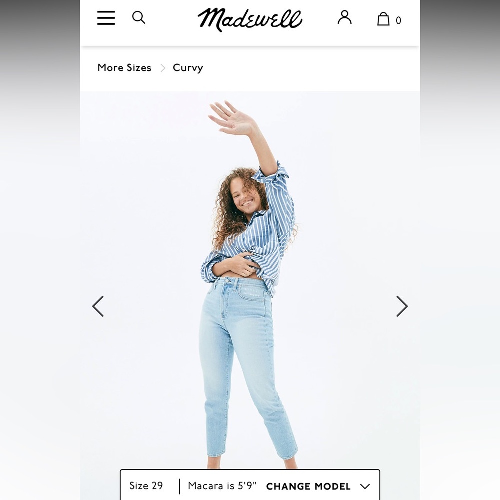 Madewell Curvy Perfect Vintage Jean size 30